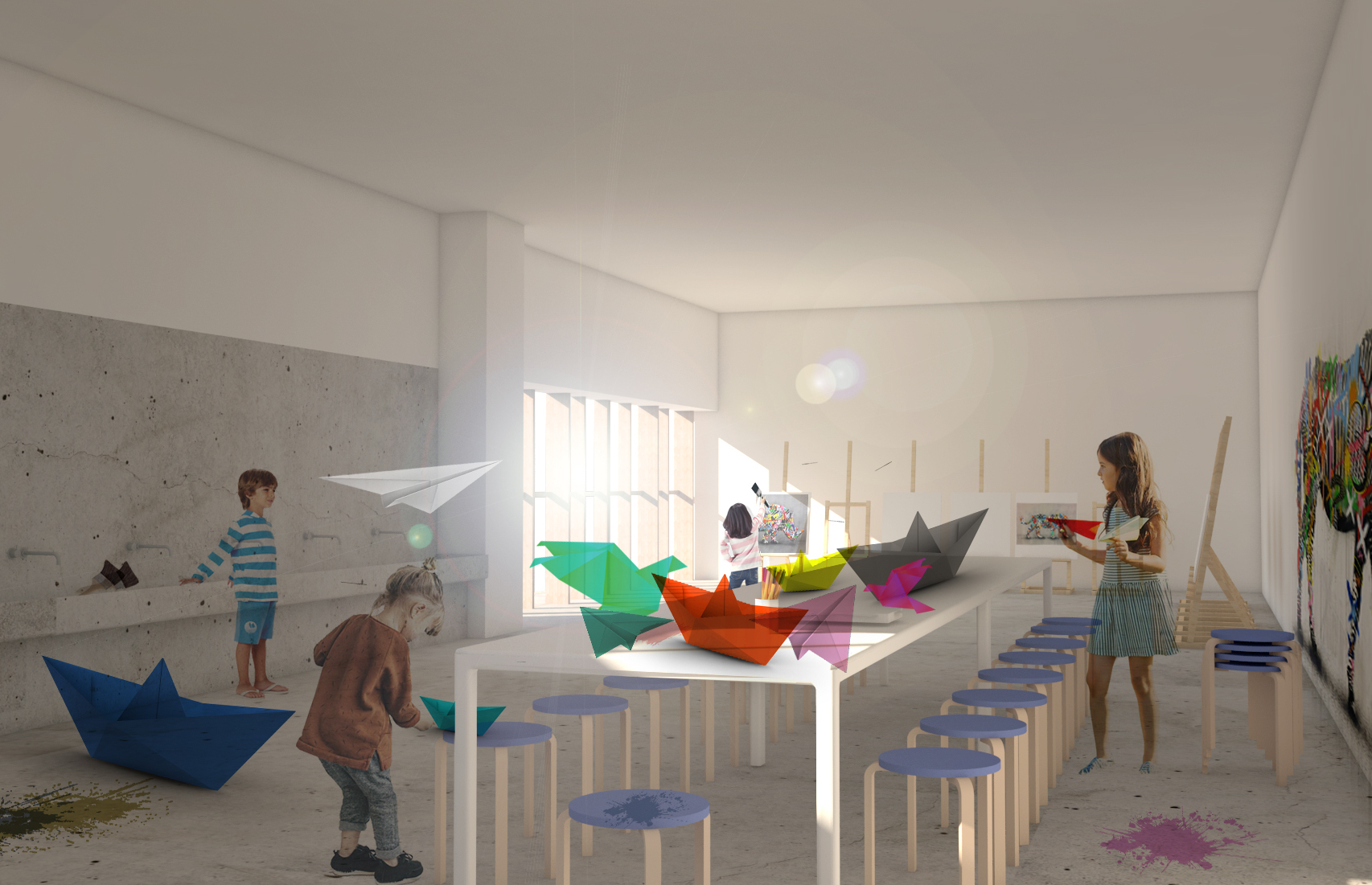 Illustration af nyt kunstcenter CC Studio